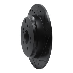 Acura MDX Brake Rotor (1) - Rear Right - R1 Concepts - Drilled & Slotted - Black - `07-`17